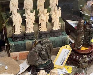 Complete set of Hand Carved Taoist Immortals