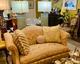 One of a pair of Vintage Hickory Chair Company Love Seat