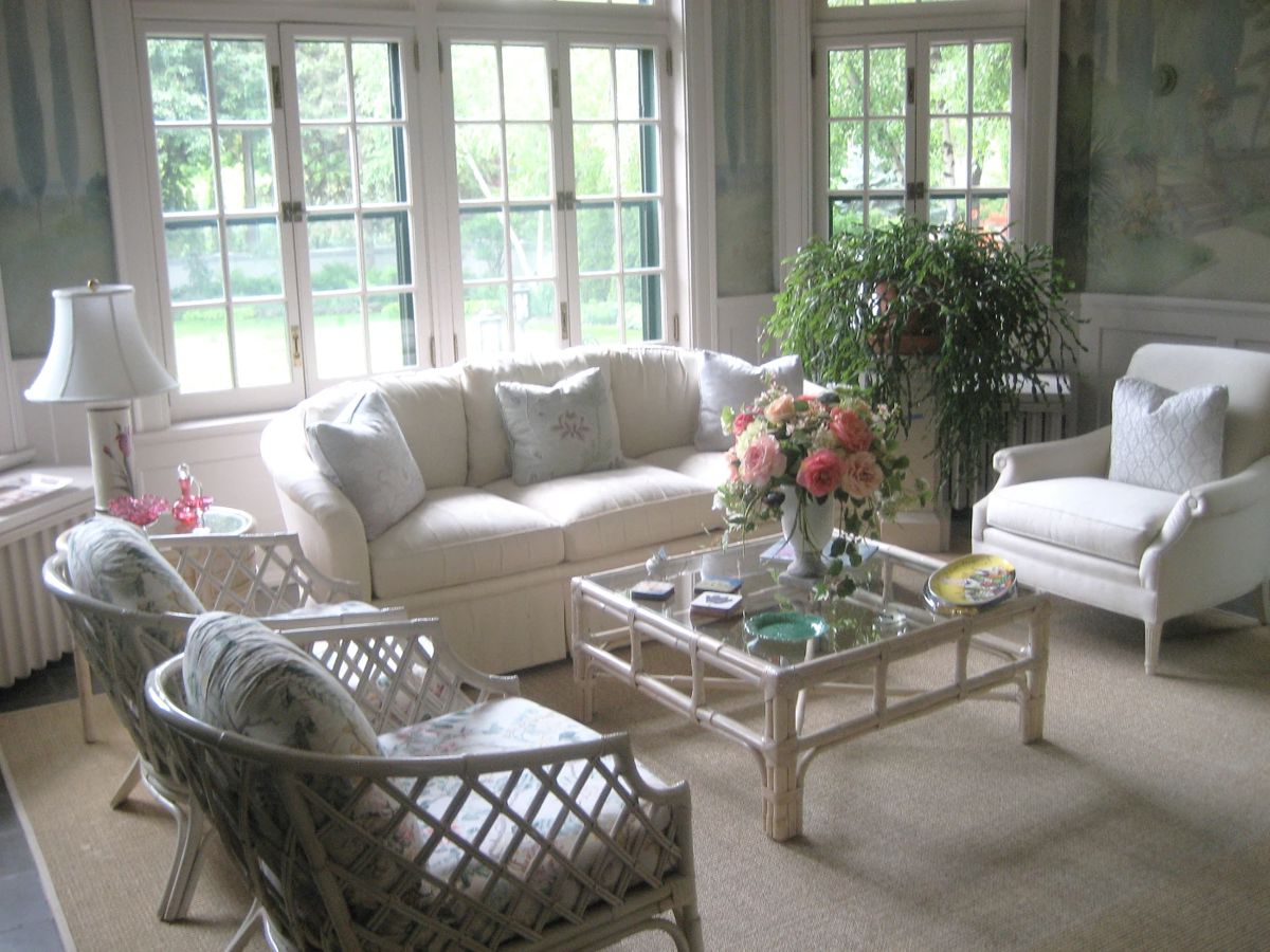 Rattan and upholstered furniture