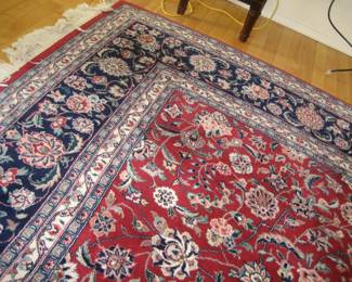 Oriental area rug with black border (9' x 12')