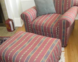 Upholstered chair and ottoman