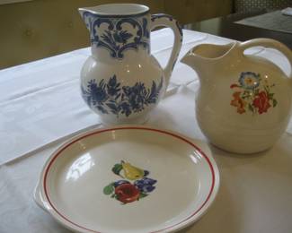 Tiffany & Co. pitcher, vintage dish and pitcher
