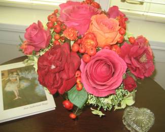Faux floral arrangement, Degas book