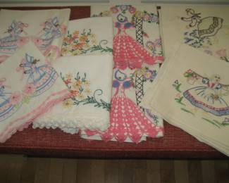 Vintage embroidered linens