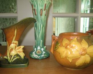 Roseville and Weller vases