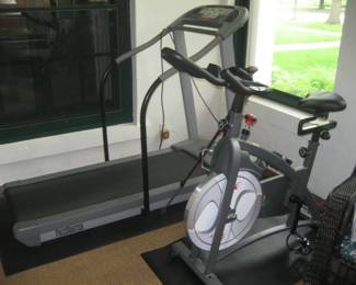 Pace Master treadmill and Sunny stationary bike