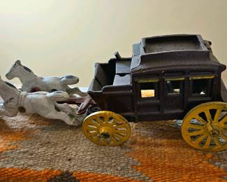 Vintage cast iron toy stage coach