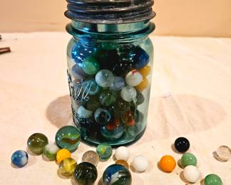 Jar of old marbles