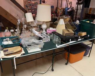 Table lamps; ping pong table sold separately