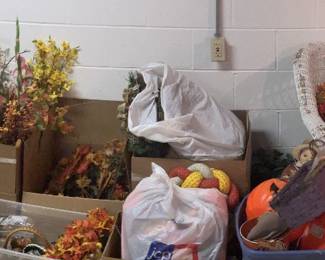 Baskets and seasonal decorations