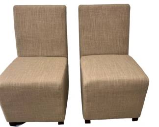 Pristine Pair of Upholstered Dining Chairs