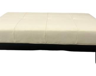Cream Leather Ottoman Coffee Table