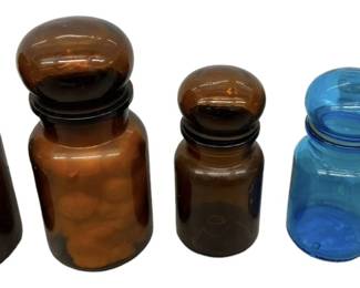 Vintage Belgium Glass Apothecary Canisters