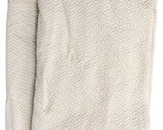 2 quilted king size pillow shams cream