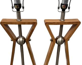 Pair of Modern Wooden Lamps