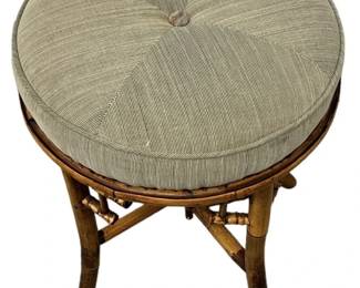 Upholstered bamboo stool