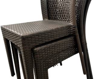 Set of 3 Wicker Patio Chairs