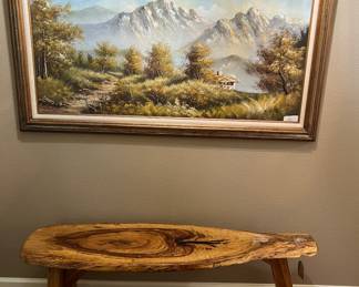 Olive Wood Live Edge Bench, Landscape