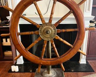 EDSON 5' Round Ships Wheel on brass base