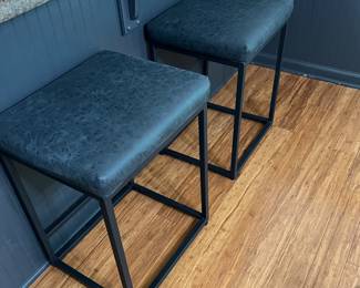 Navy Blue upholstered bar stools