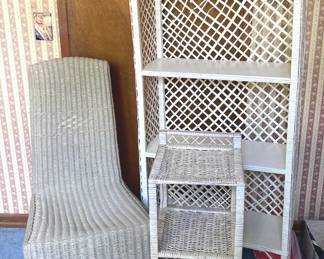 Wicker Shelves And Chair