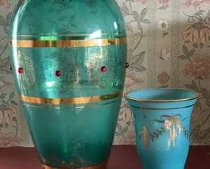 Large Murano Glass Vase Other Smaller Vase