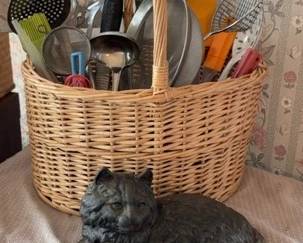 Vintage Cast Iron Cat Door Stop  Other Items