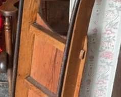 Antique Wood Sled With Metal Rails