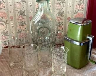 Tiffin Glasses, Ice Crusher Italian Water Pitcher
