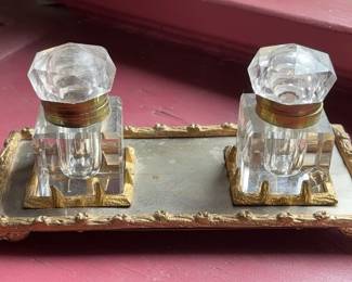 Vintage Ink Well With Stand