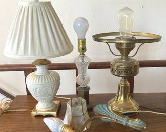 Antique Sconce With Capiz Shell Shade, Lenox Ceramic Table Lamp