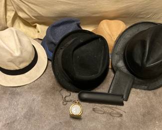 Infinity Train Pocket Watch And Henshel Leather Fedora l