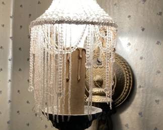 Pair Of Vintage Electric Beaded Sconces
