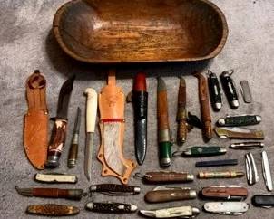 A Collection of Knives Wood Dough Bowl