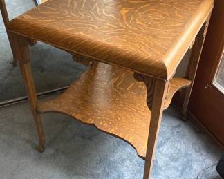 Antique Tiger Oak Side Table