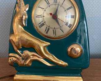 Sessions Deer Motif Ceramic Mantle Clock