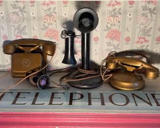 Vintage ServUFone  Glass Telephone Sign