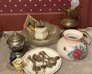 Silverplate Accessories, Lamp For Repair And More