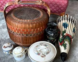 Chinese Lidded Food Basket Other Items