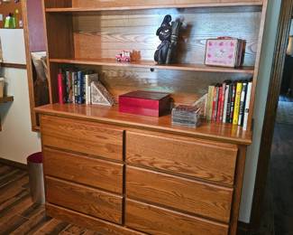 Solid wood shelving with storage