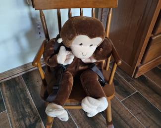 Children rocker and the cutest monkey