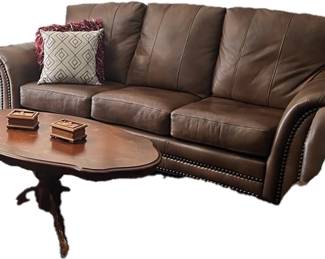 Three-seater, leather, table not available