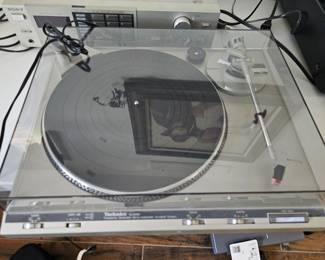close up of Technics record player