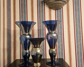 Cobalt blue glass set
