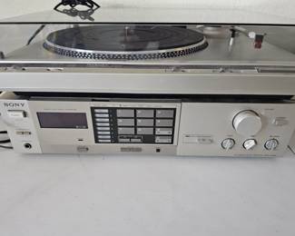 Sony digital synthesizer and Technics record player