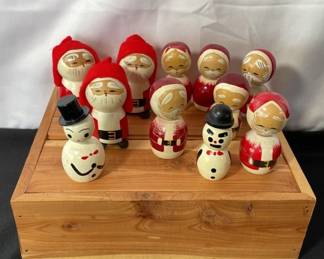 Made In Japan Wooden Santa Figures * Snowmen
