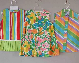 3 Vintage Children's 2-piece Dress/Romper Sets (Size 4-6)
