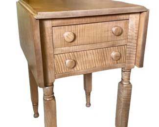 Petite Drop Leaf Table * Two Drawers * Tiger Stripe Maple * 3/4 Sawn
