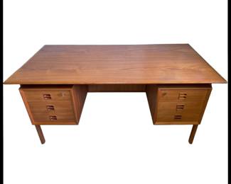 Fantastic Danish Modern Desk * Bookshelves On Reverse Side * Gorgeous,Owner Imported From Copenhagen
