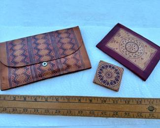 3 Leather Pouches $9.00